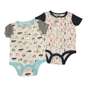 First Impressions Baby Girl 2 PCS Short Sleeve Bodysuit 100% Cotton, 3-6‎ Months